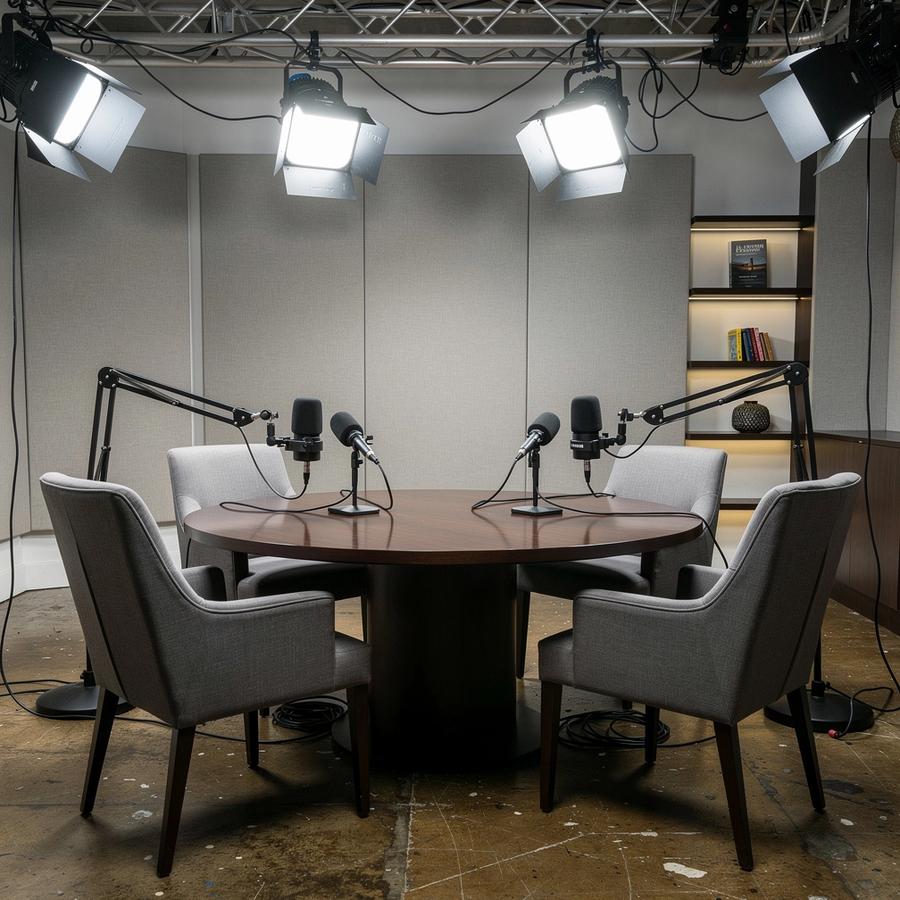 Roundtable зона студии для executive panel discussion